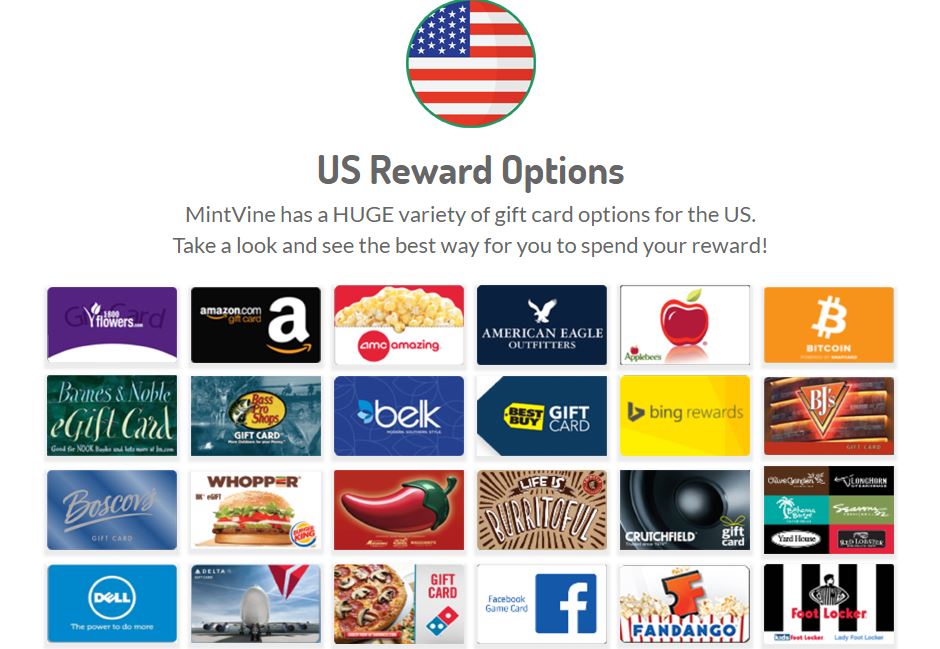 MintVine-Giftcard-Options