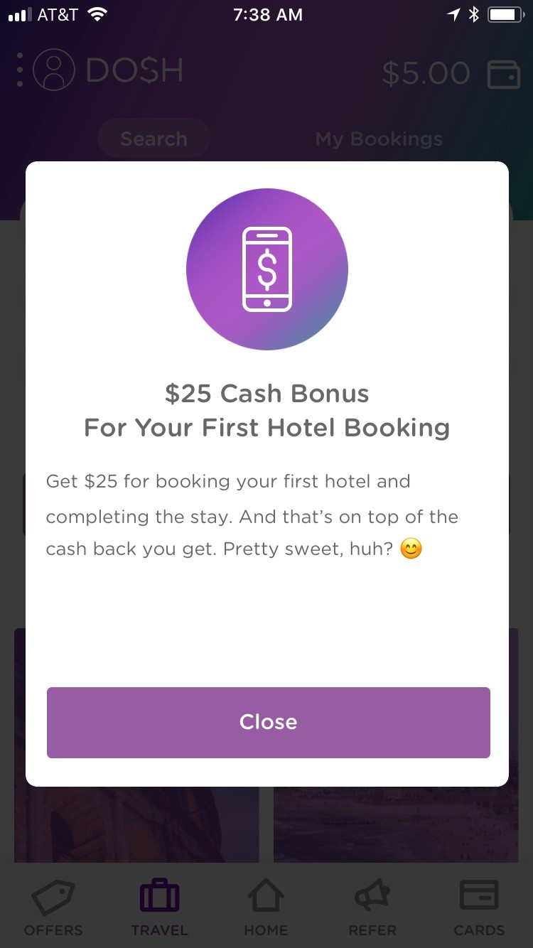 How to Earn With Dosh - Book a Hotel