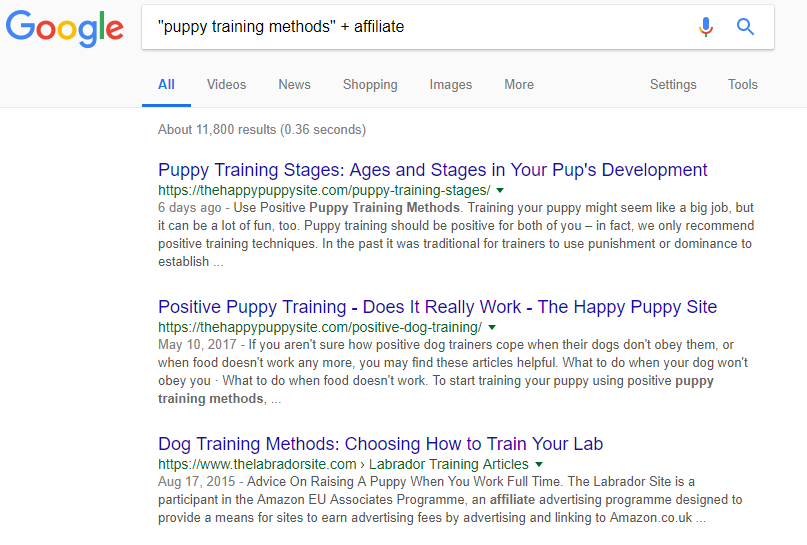 Pet Affiliate Programs - Google Results