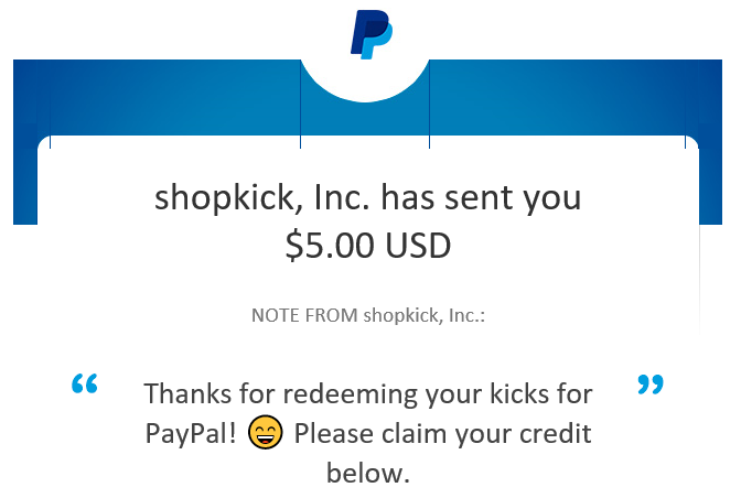 Shopkick Reward - PayPal
