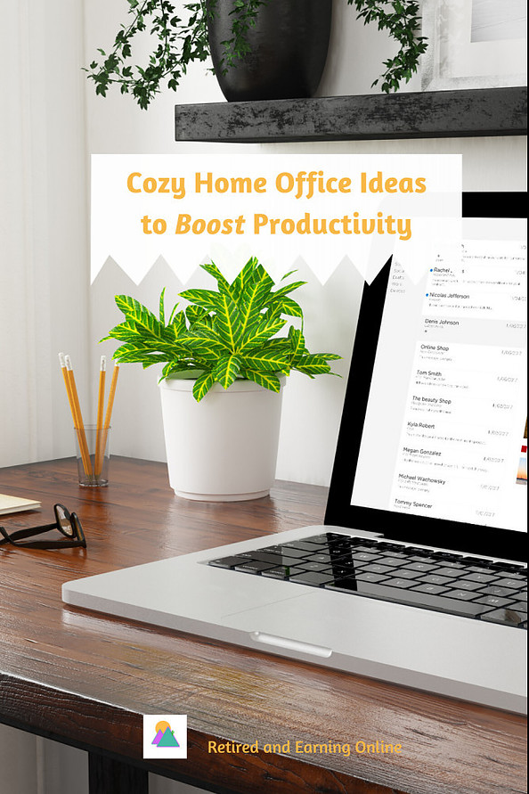 Pinterest Graphic - Cozy Home Office Ideas